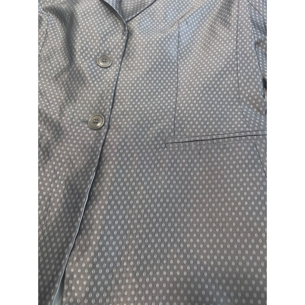 Armani Collezioni Blazer IT 44 / US 8 Silk Blend Gray Dot Jacquard Made in Italy - Picture 4 of 9
